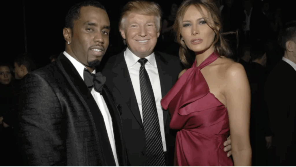Sean Combs, Donald Trump and Melania Trump on February 6, 2008 in New York City.
Photo by JOE SCHILDHORN/Patrick McMullan via Getty Images
